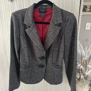 Star City Modern Charcoal Blazer with Maroon Lining